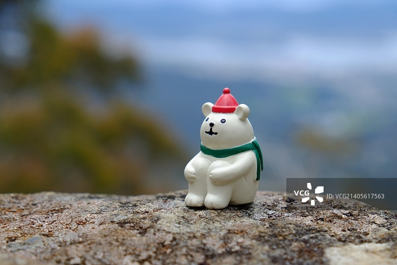 惠灵顿山上的白熊雕塑，澳大利亚塔斯马尼亚图片素材