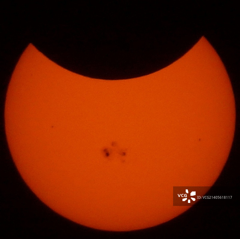 南加利福尼亚州日偏食图片素材