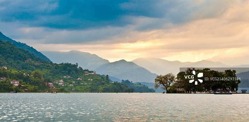 费瓦湖，尼泊尔图片素材