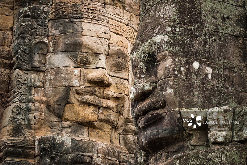 柬埔寨吴哥通王城巴戎寺佛面图片素材