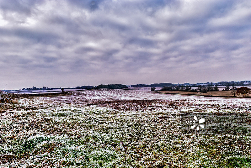 寒冷十二月的伍斯特郡风景图片素材