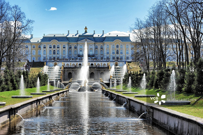 彼得霍夫喷泉图片素材