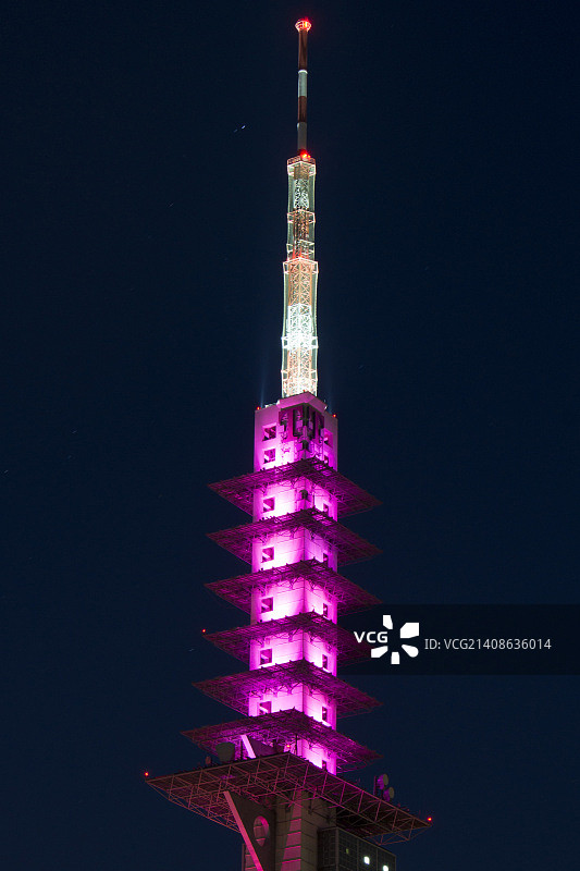 夜间德国电信大楼图片素材