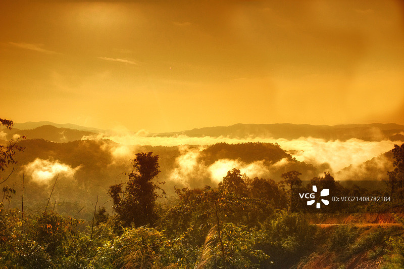 老挝阿速坡省农法湖附近风光图片素材