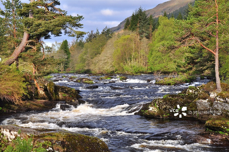 苏格兰基林的杜查特瀑布图片素材