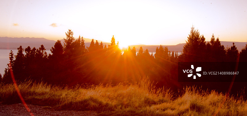 普卡基湖的日出图片素材