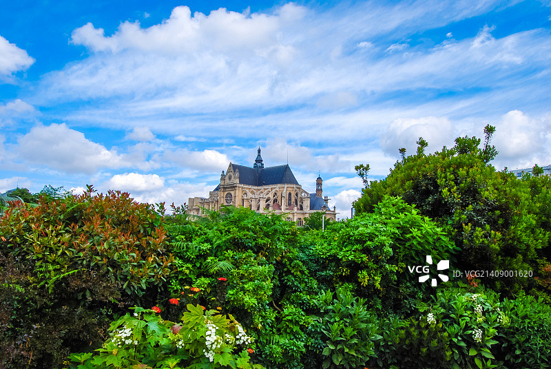 法国巴黎圣厄斯塔什教堂图片素材