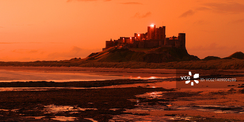 夜晚的班堡城堡图片素材