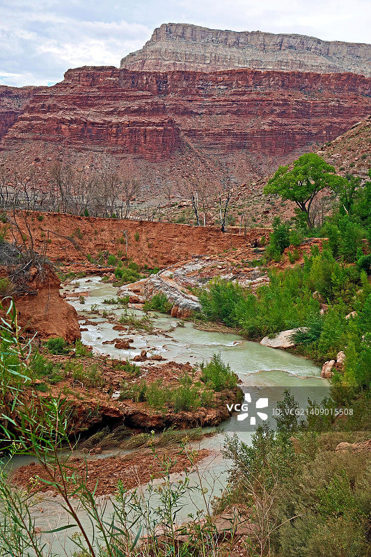 下纳瓦霍瀑布的哈瓦苏溪图片素材