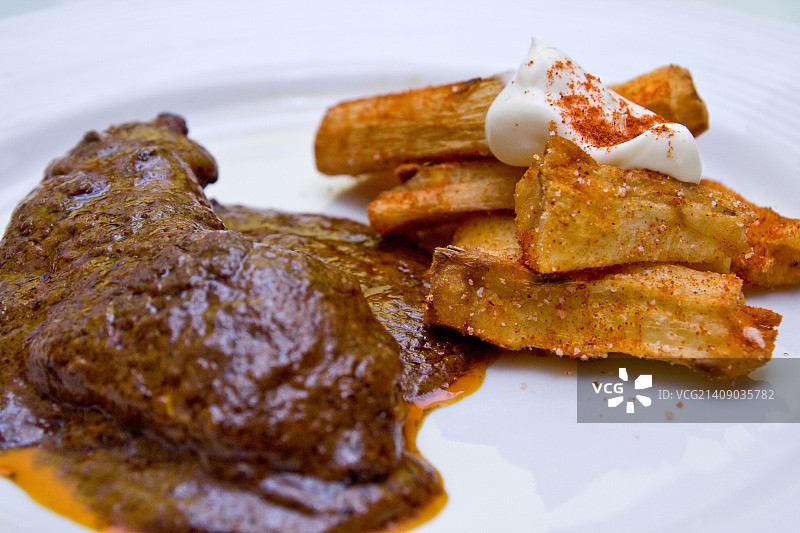 木薯巧克力酱牛排图片素材