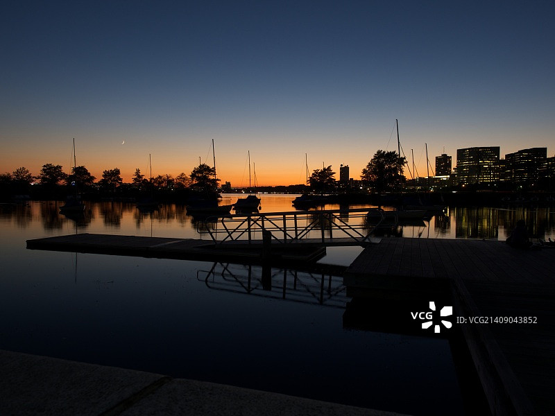 查尔斯河滨海大道剑桥的日落图片素材