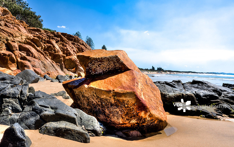 库伦海滩的壮丽岩石图片素材