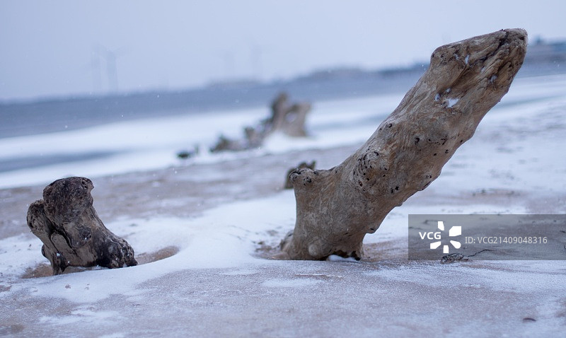 白雪皑皑的海滩图片素材