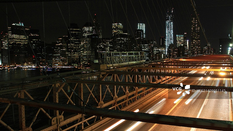 从布鲁克林大桥看纽约图片素材