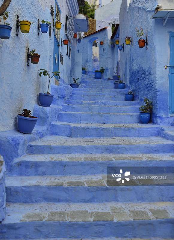舍夫沙万的蓝色小巷图片素材