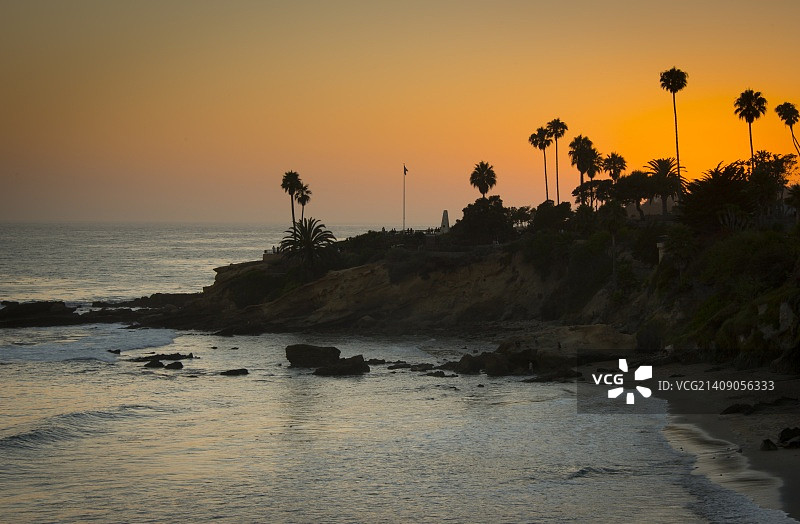 拉古纳海滩日落图片素材