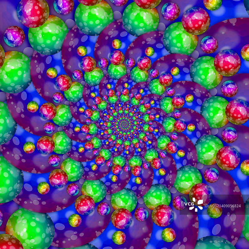 分形螺旋彩虹图案图片素材