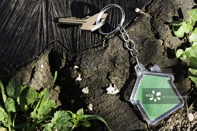 房屋形状的钥匙链图片素材