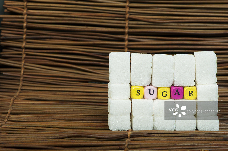 方糖和文本图片素材