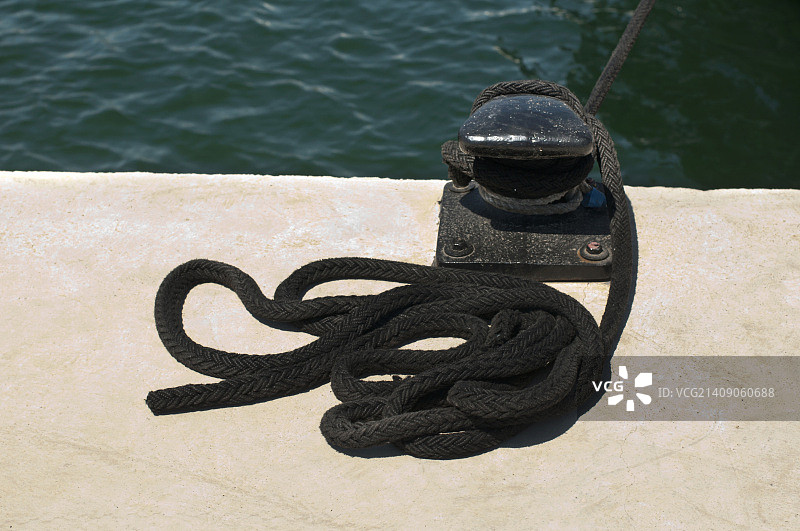 码头系泊柱特写图片素材