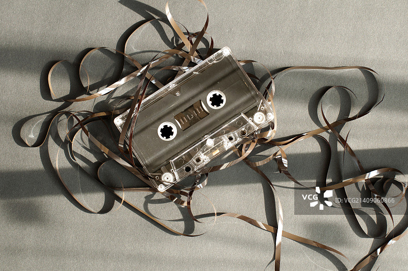 带抽取磁带的录音卡座图片素材