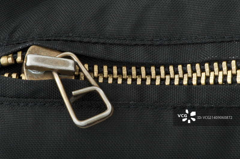 黄色的闭合金属拉链图片素材