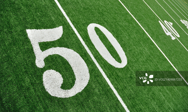 美式橄榄球场50码线俯视图图片素材