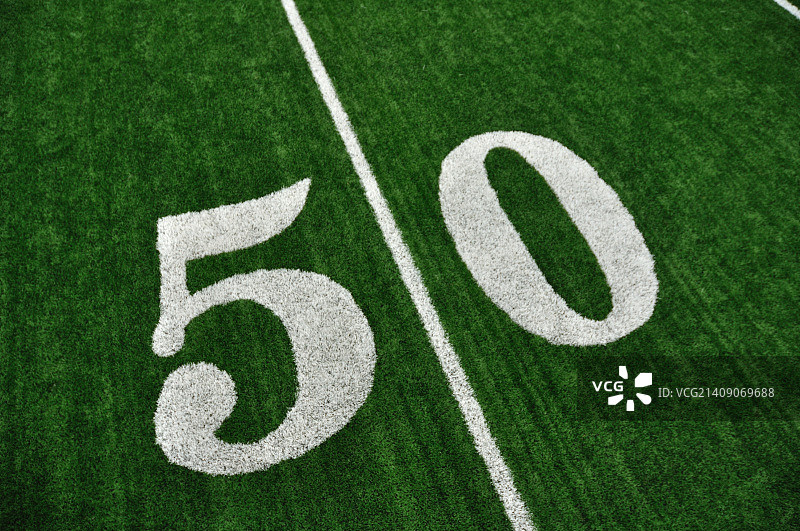 美式橄榄球场50码线俯视图图片素材
