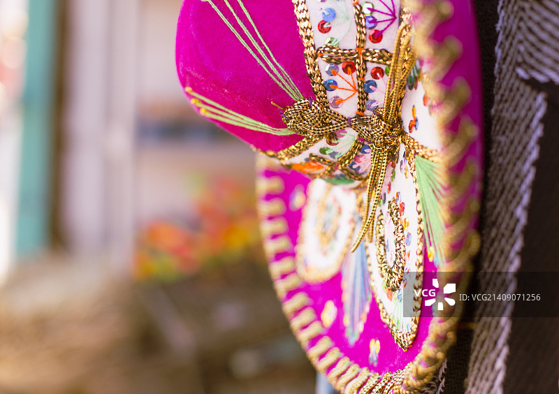 粉色阔边帽图片素材