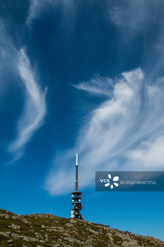 尤利肯山顶的电信塔图片素材