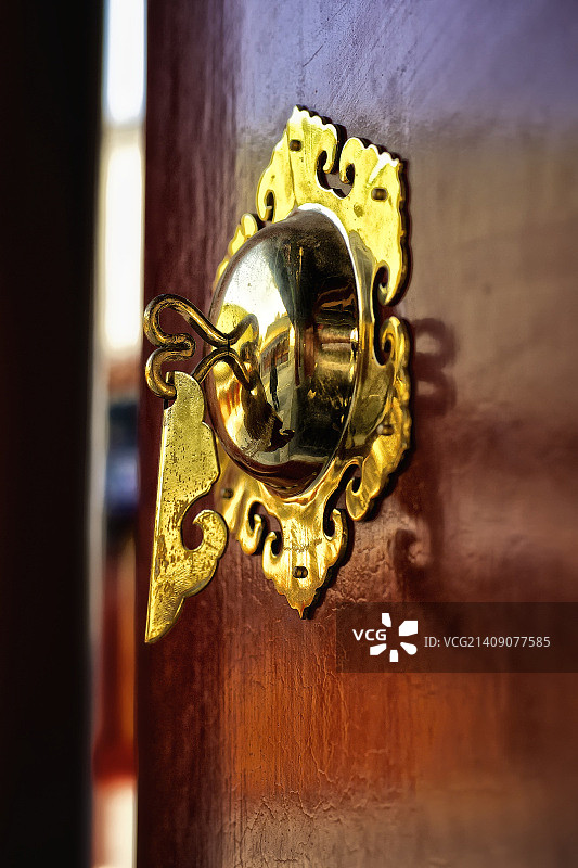北京恭王府的门把手图片素材