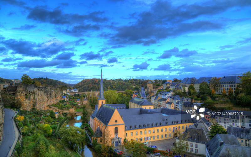 卢森堡蓝调时刻图片素材