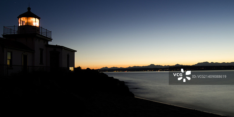 探索公园灯塔日落图片素材