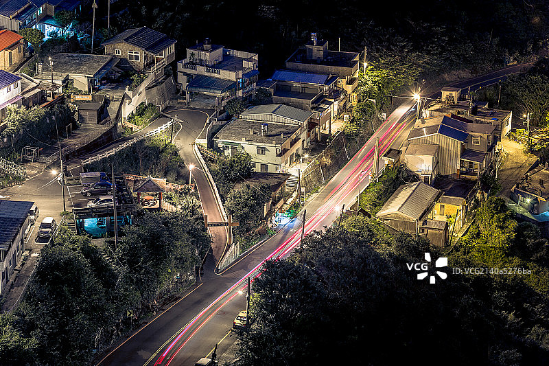 台湾九份夜景图片素材