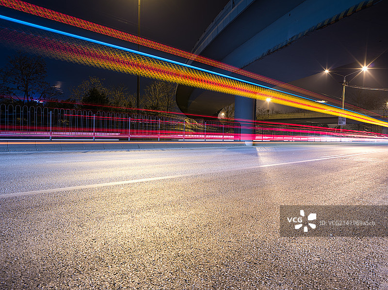 北京丰台区总部基地主要道路夜晚拍摄图片素材
