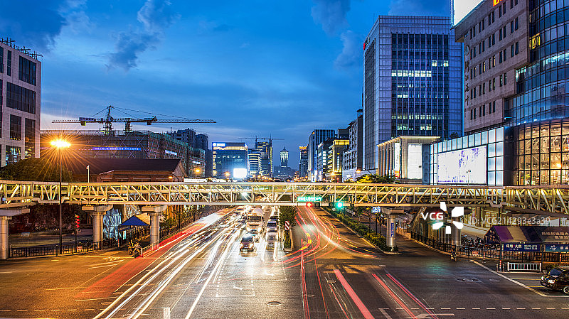 杭州延安路夜景图片素材