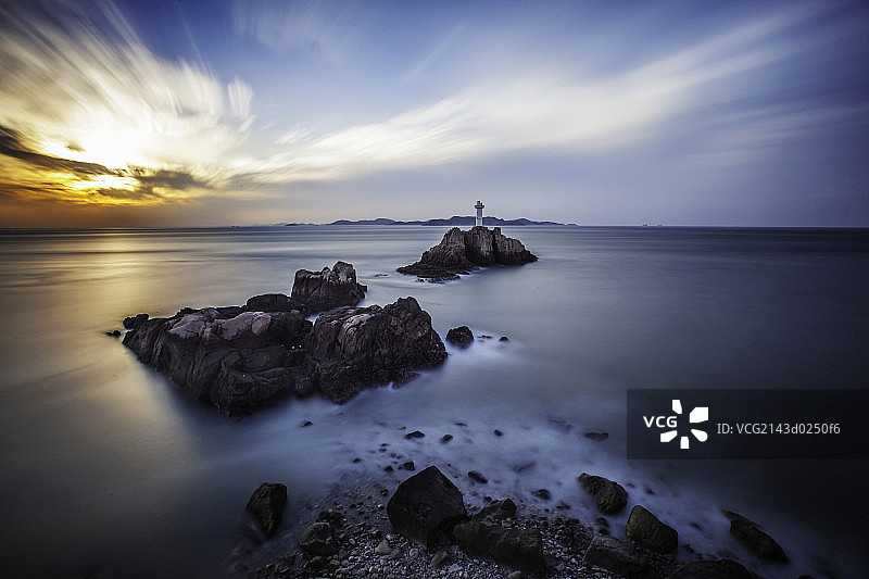 东福山岛日落图片素材