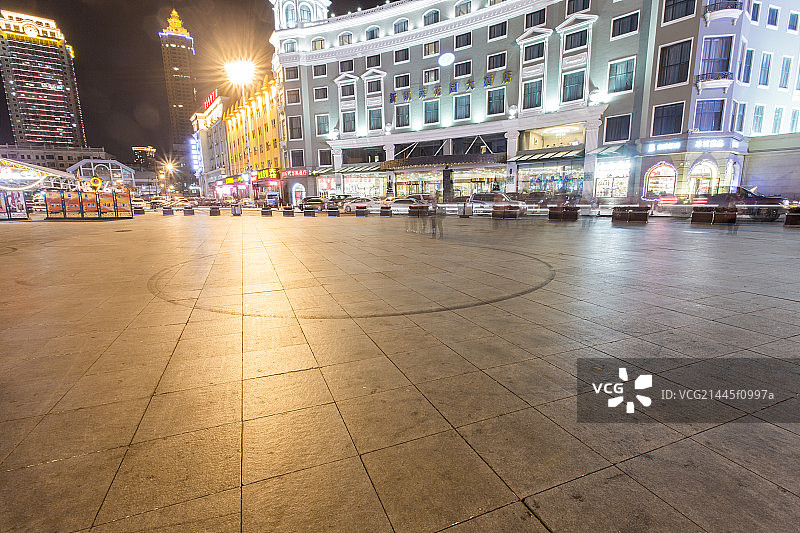 哈尔滨中央大街夜景图片素材