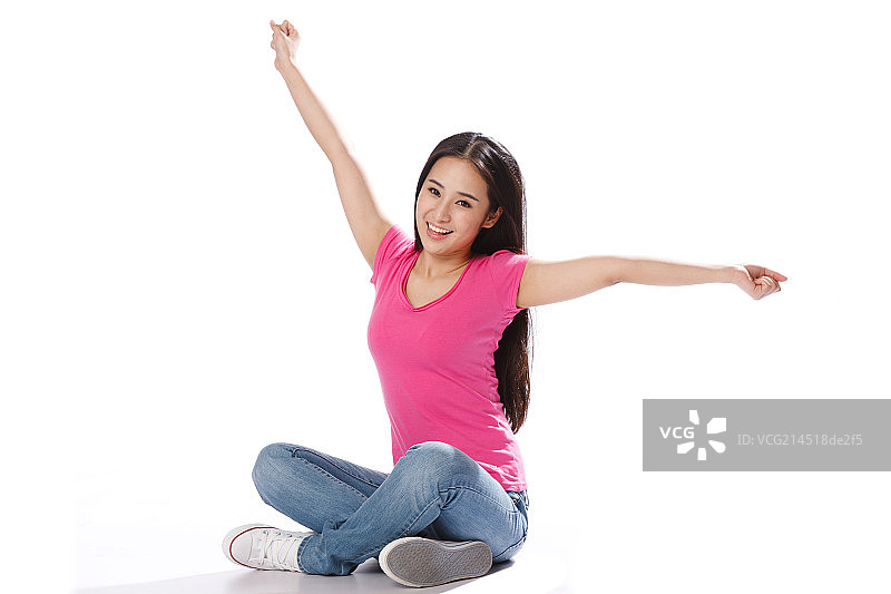 青春活力的年轻女孩图片素材