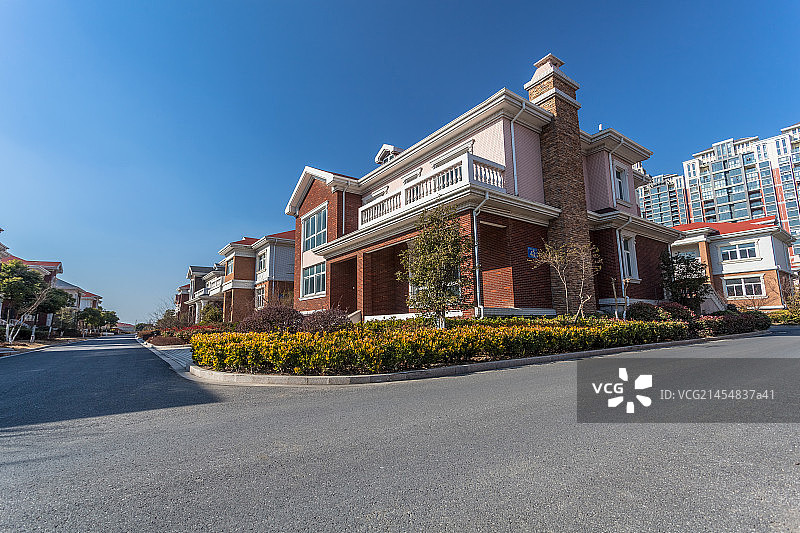 别墅区路面图片素材