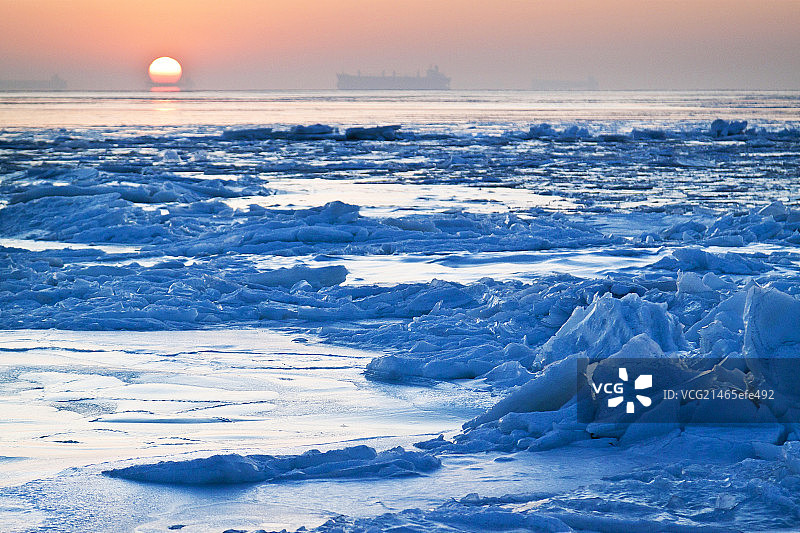 渤海海冰图片素材