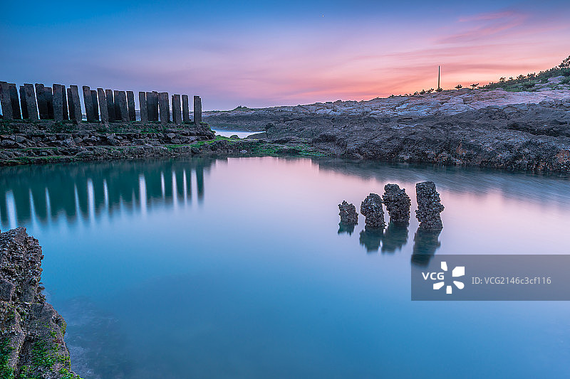 海边长时间曝光图片素材