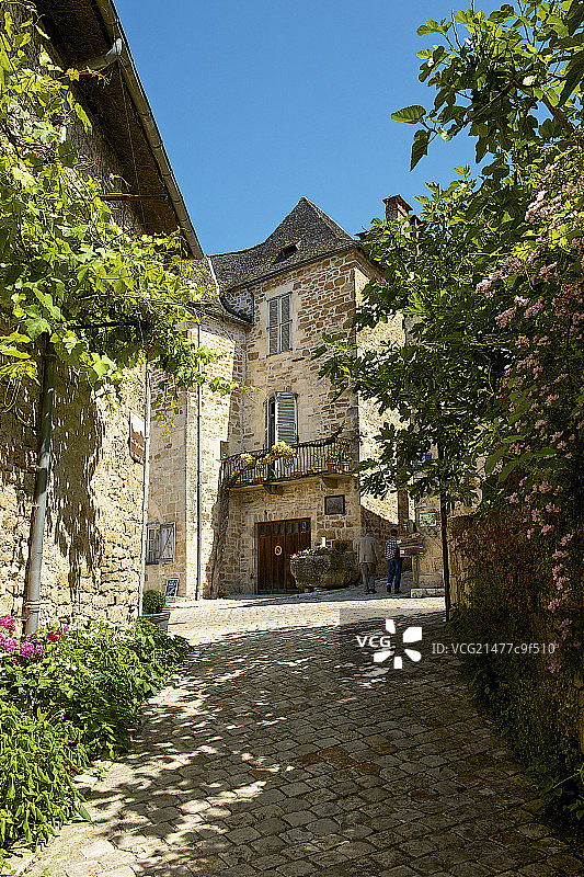Cobbled Lane in Turenne,France图片素材