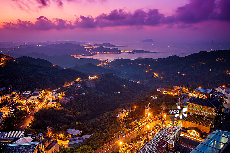 台湾九份夜景图片素材