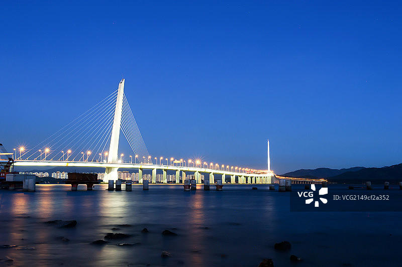 深圳湾大桥夜景图片素材