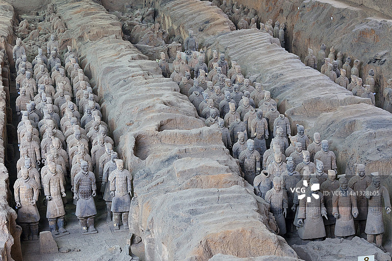 西安秦始皇兵马甬一号坑图片素材