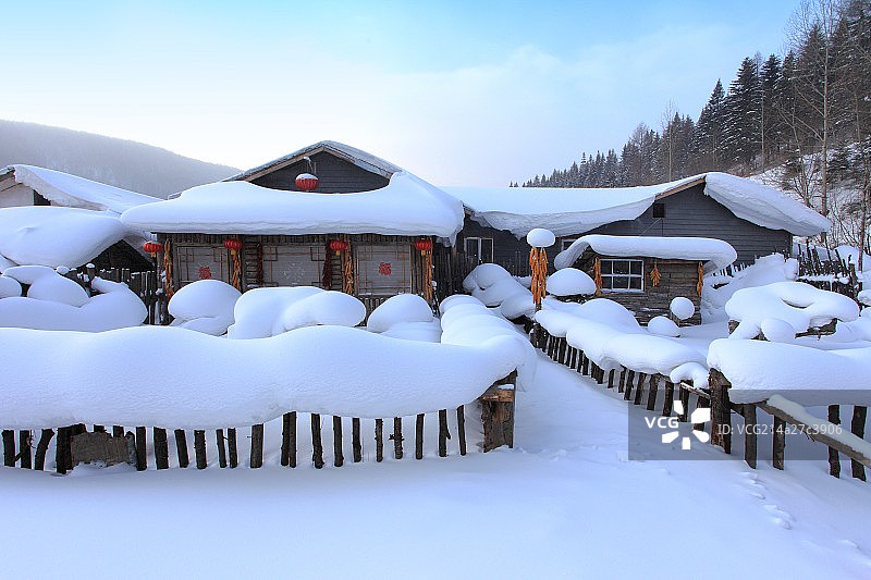 黑龙江省双峰林场雪乡图片素材