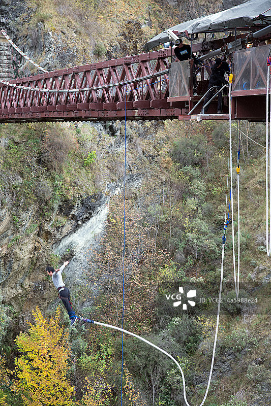 新西兰蹦极运动图片素材