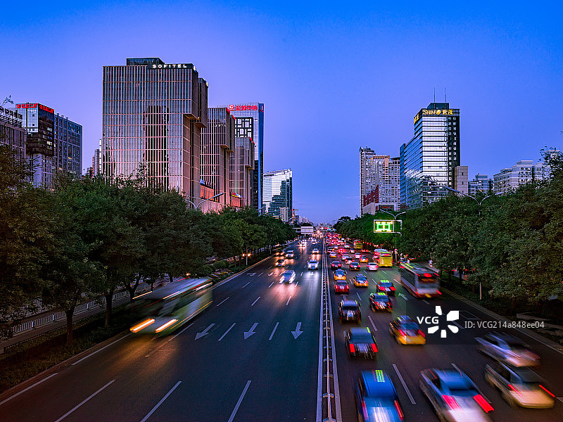 中国北京首都城市建筑夜景图片素材
