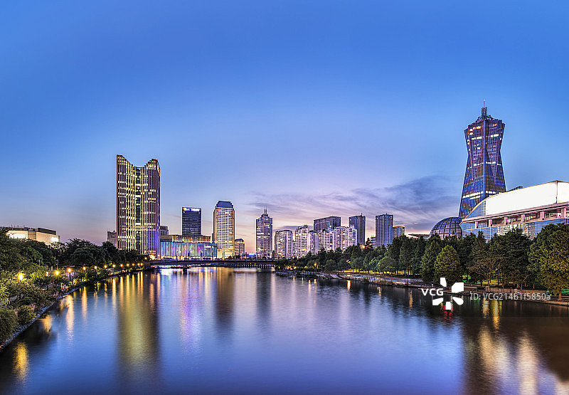 杭州武林门商业区夜景图片素材